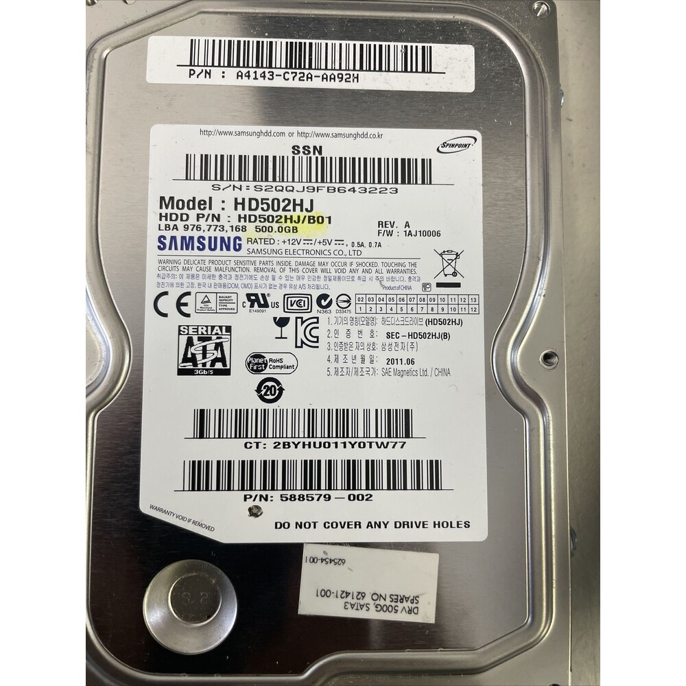 Samsung Spinpoint F3 HD502HJ 500GB Internal 7200RPM 3.5" (HD502HJ) 621421–001